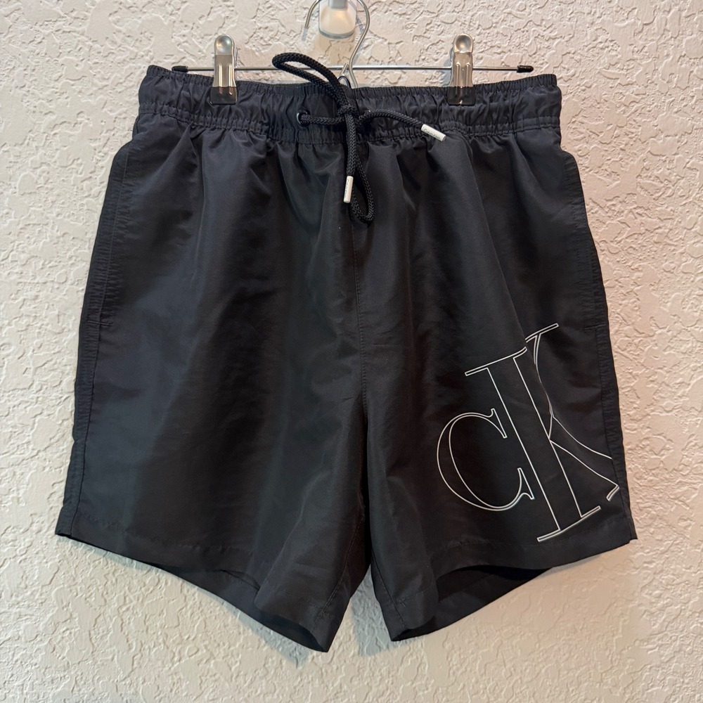 Calvin Klein CK Logo Swim Trunks Black Medium Minimalist Designer Board Shorts